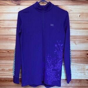 Helly Hansen Purple 1/4 Zip Snowflake Ski LIFA Base Layer Jacket Medium